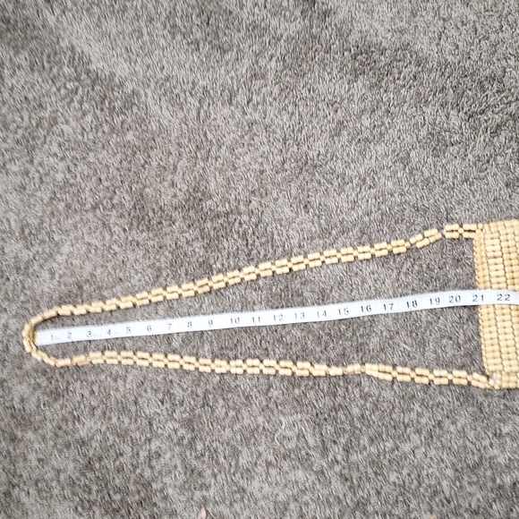 Wooden beaded crossbody bag - brown / off white - Picture 6 of 8